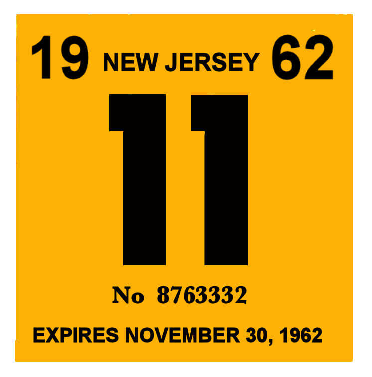 (image for) 1962 New Jersey INSPECTION Sticker